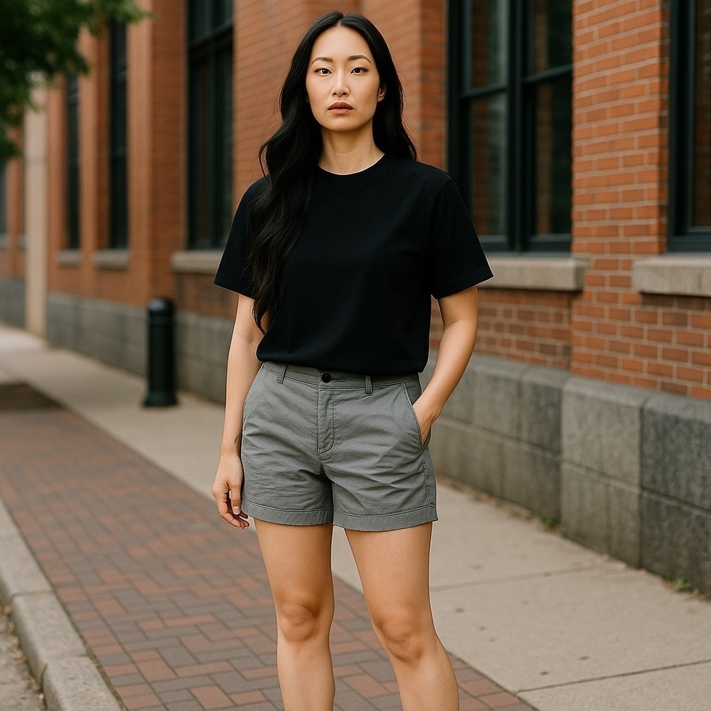 Merona Gray Chino Shorts Women’s Size 18 Casual Cotton Flat Front.